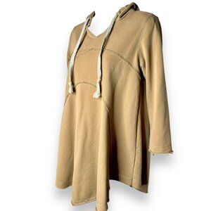 Angie Relaxed Fit Pullover Long Hoodie cozy tan brown mustard lounge boho